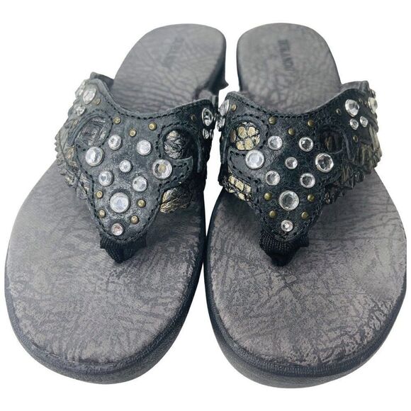 Durango women’s sandals smoke black with hints of brown shimmer size 6 leather - Picture 2 of 9